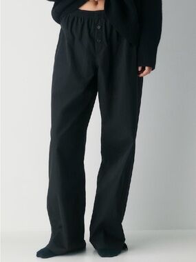 Aritzia Aven Pant Black Wide-Leg Pants